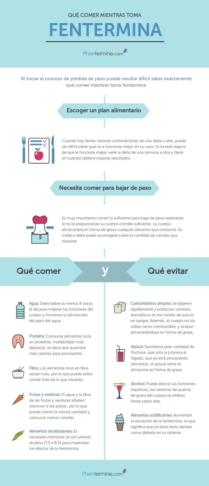 que comer mientras toma fentermina - infografia