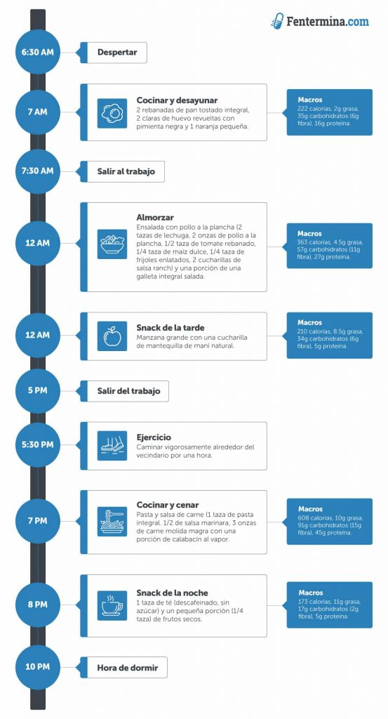 Infografía un día en la vida después de la fentermina